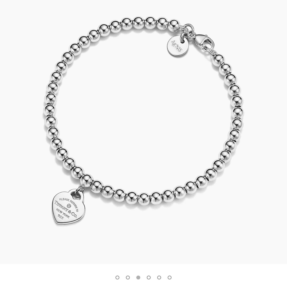 🆕Tiffany & Co RTT Bead Bracelet
in Silver, Tiffany Blue® with a Diamond, 4 mm